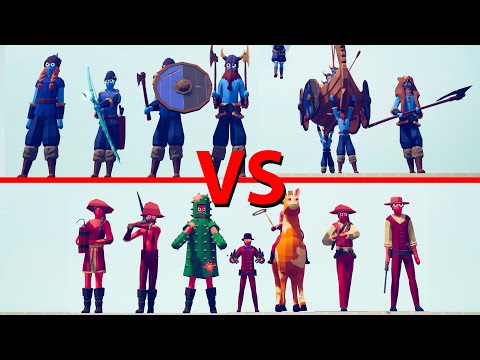 VIKING Team vs WILD WEST Team - Totally Accurate Battle Simulator TABS