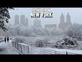 NYC Covered In Snow Central Park Winter Storm Walk 4K