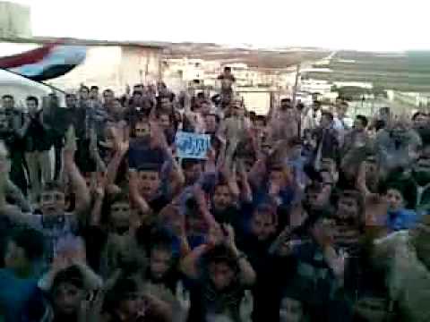 مظاهرة في بلدة الهبيط في ريف إدلب إحتفالاً بسقوط القذافي