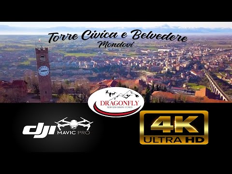 Mondovì ~ Torre cívica e Belvedere ~ Piemonte Itália ~ Drone aéreo 4K