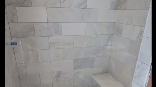 How To Grout Marble Tiles On Walls Most Por Videos Marble Carrara Tile Bathroom Part 3 Close Up Look Installing Carrera And Bench Seat
