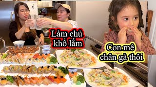 550/Ăn mâm Sushi Siêu To đặc biệt ở nhà hàng chị người Việt, làm chủ nhà hàng ở Thuỵ Điển có sướng