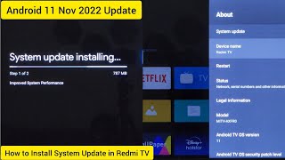 Redmi TV Nov 2022 System Update Installation | How to Install & Update Software of Xiaomi Mi TV 🔥🔥