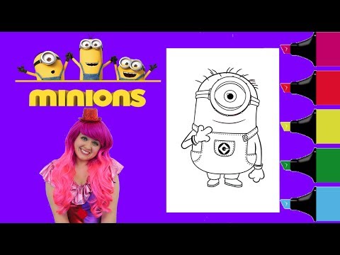 Coloring Minions Despicable Me Coloring Book Page Colored Markers Prismacolor | KiMMi THE CLOWN Video