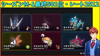 【ポケモンチャンピオンズ】シーズンM-1最終501位レート2512のパーティで遊ぶ