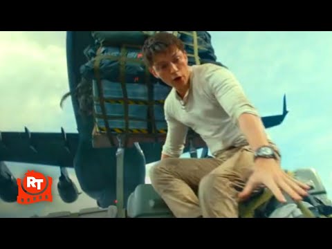 Uncharted (2022) - Cargo Plane Fall Scene | Movieclips