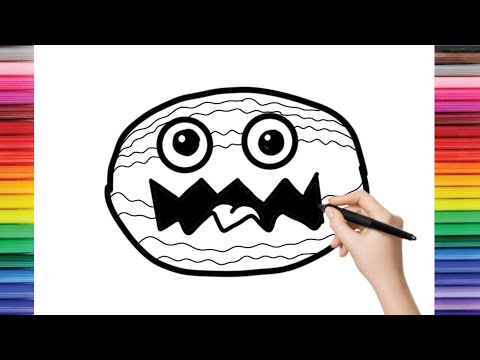 How to Draw A Watermelon Monster |Drawing Painting and Coloring for Kids and Toddlers| Easy Drawing
