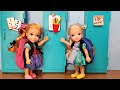 New School year ! Elsa & Anna toddlers are not in the same class - Barbie - new teachers  & students