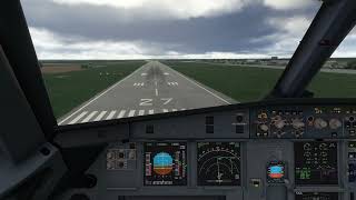 Landing ILS 27 LKPD Pardubice Czech Republic. A320 Neo OK W4C