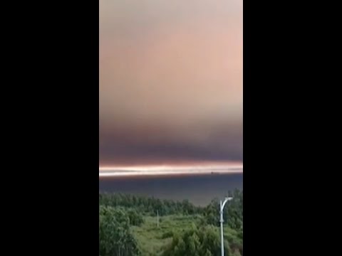 Amanecer en Talcahuano durante incendios forestales