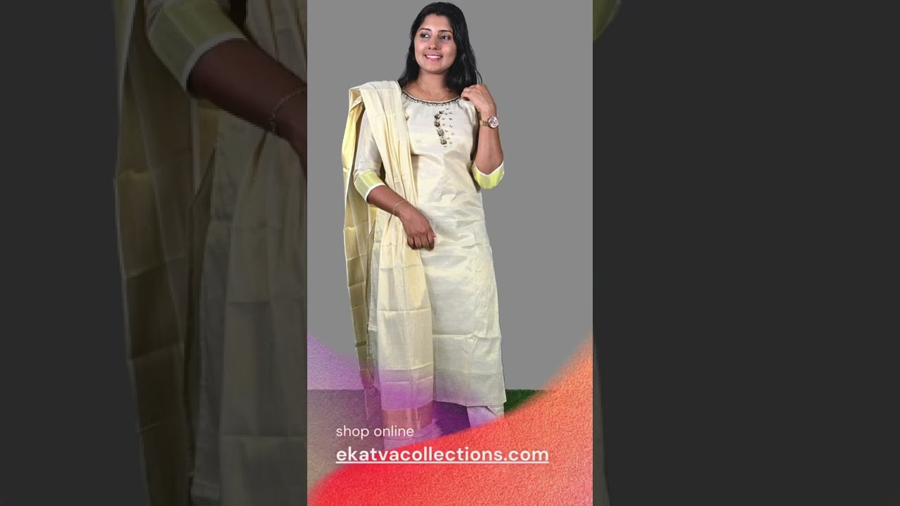 Kerala Kasavu Churidar Designs | New Kasavu Stitched Churidar | Kasavu churidar models