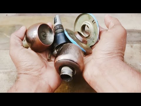 Antique broken door lock restoration