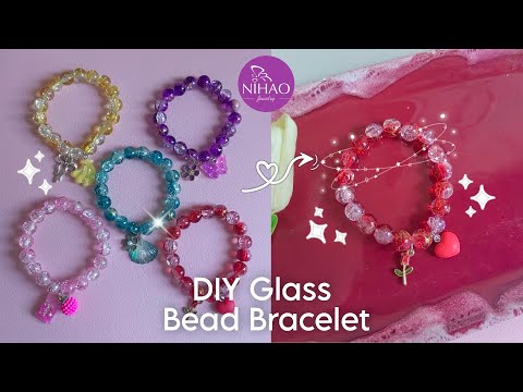 DIY Glass Bead Charm Bracelet 💖 Beginner-Friendly DIY with Nihaojewelry #nihaojewelry
