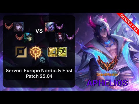 Aphelios ADC + Nami vs Tristana + Elise - EUNE GrandMaster - Patch 25.04
