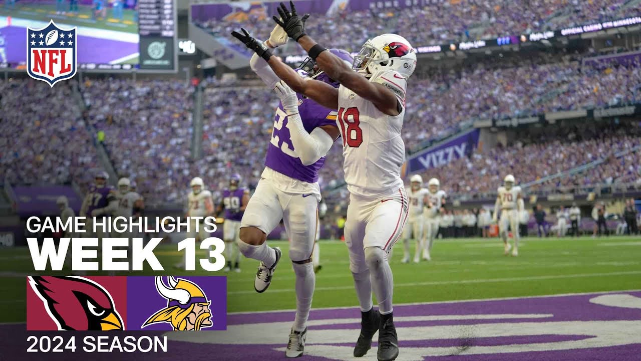 Arizona Cardinals vs. Minnesota Vikings Game Highlights | NFL 2024 Season Week 13