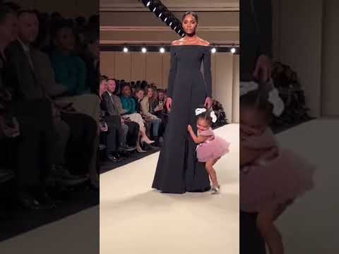 Little Model Runs to Her Mom
