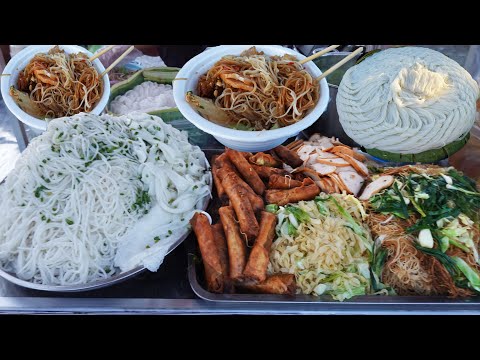 Phnom Penh street food, less than $1 breakfast street food @ Boeng Snor, national road no. 1