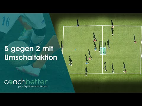 Neue Fußballübung ⚽ | 5 gegen 2 mit Umschaltaktion | coachbetter