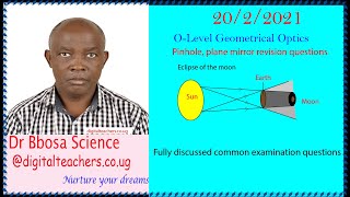 Properties of light, pinhole camera, plane mirror revision questions at O level physics
