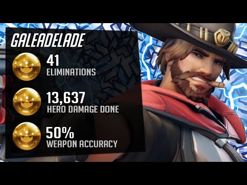 Gale Hitscan Main McCree - 41 elims! [ Overwatch Season 28 Top 500 ]