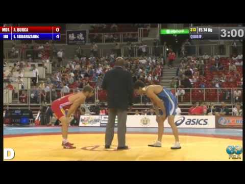 Ezzatollah Akbari (IRI) vs A.Burca (MDA) 74kg Qualifications - 2013 World Wrestling Championships
