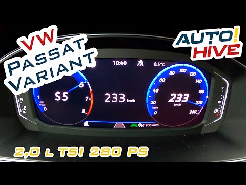 Tachovideo VW Passat Variant 2,0lTSI 280 PS 0-100 kmh kph 0-60 mph Beschleunigung Acceleration