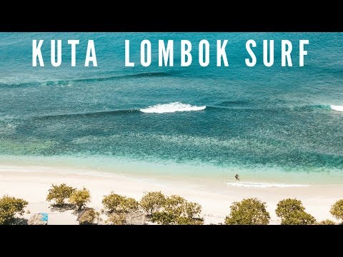 Drone footage of surfing at Kuta-Lombok