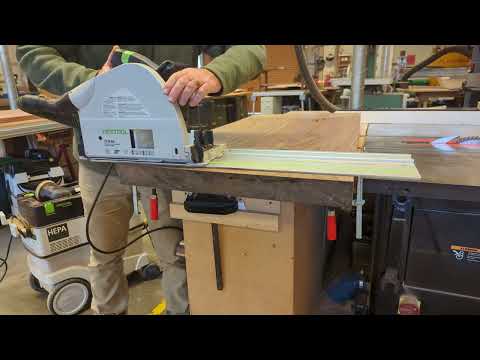 Festool TS75 EQ Track saw on 3 inch Walnut Slab