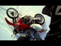 Crashing the Honda XR650R on ice, GoPro HD ...