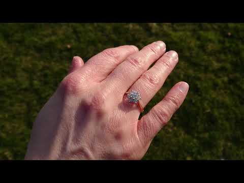 18ct gold 0.50ct vintage diamond cluster ring