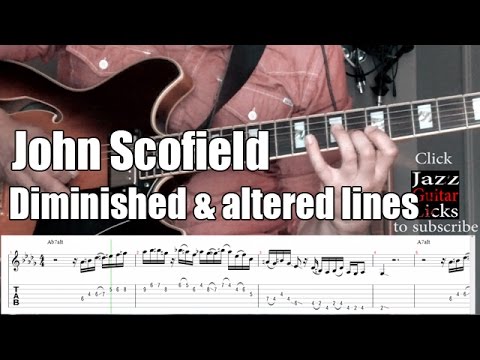 John Scofield Jazz Guitar Lick - Altered & Diminished lines (Over Big Top)