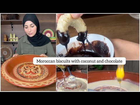 Moroccan biscuits with coconut and chocolate