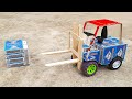 How To Make MatchBox Forklift Truck At Home DIY Matchbox JCB Forklift From DC Motor