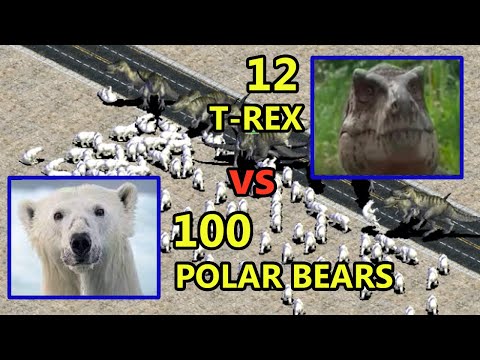 [100] Polar Bears vs [12] T-Rexes - Red Alert 2