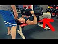 17 Year old Dumbbell presses 145Lbs *INSANE*