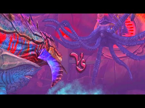 MEGARCHELON VS KRAKEN 18 VS DUNKLEOSAURUS | JURASSIC WORLD THE GAME