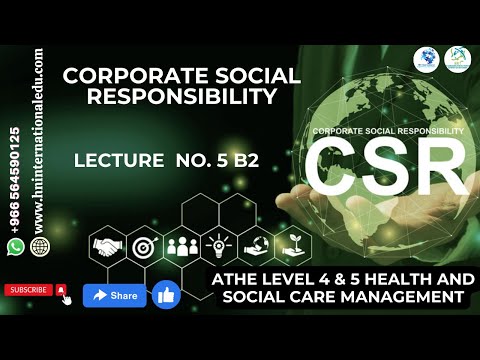 Corporate Social Responsibility Lecture No. 05 B2 ATHE Level 4 & 5 Health and Social Care Management