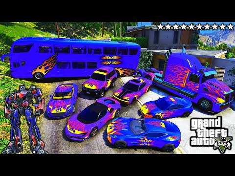 Stealing  SECRET TRANSFORMERS "OPTIMUS PRIME" Vehicles With Franklin GTA 5 RP!