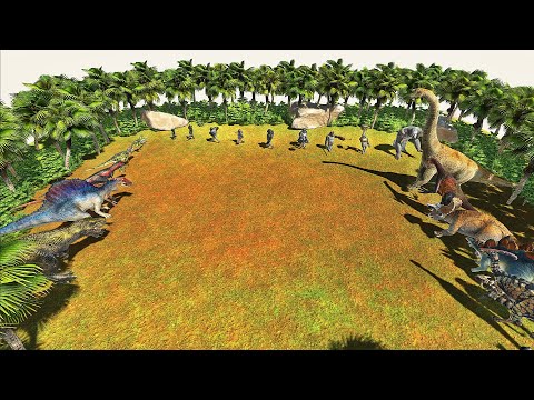 Carnivore Dinosaurs VS Herbivore Dinosaurs VS Mutant Primates | Animal Revolt Battle Simulator ARBS