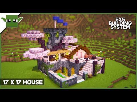 Epic Cherry Fort Build in Minecraft! Easy 5x5 System