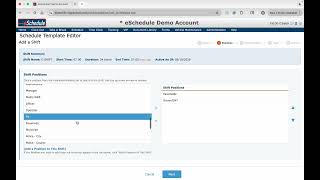 Add a Shift - Schedule Template Editor