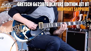 Video thumbnail for No Talking...Just Tones | Gretsch G6228TG Players Edition Jet BT | Midnight Sapphire by Peach Guitars