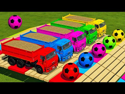 LOAD SUGARCANE & TRANSPORTING WITH MAN & KAMAZ TRUCKS - Farming Simulator 22