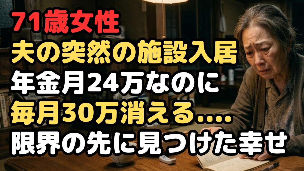老後資金3000万円を信じ切った罠。71歳女性、「私、このままだと破産する…」夫の施設入居金と終わらぬ保険外負担、孤独の淵で見つけた本当の幸せの形
