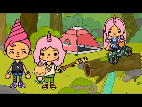 The Sniffycat UNICORN FAMILY Goes Camping | Story with Kids Songs and Nursery Rhymes TOCA BOCA Video