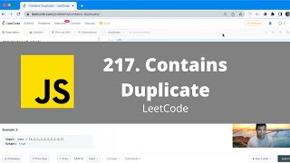 YouTube video '217  Contains Duplicate - LeetCode JavaScript'
