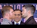 CANELO ALVAREZ HARD STARE DOWN OF JOHN RYDER IN FIRST FACE OFF IN MEXICO