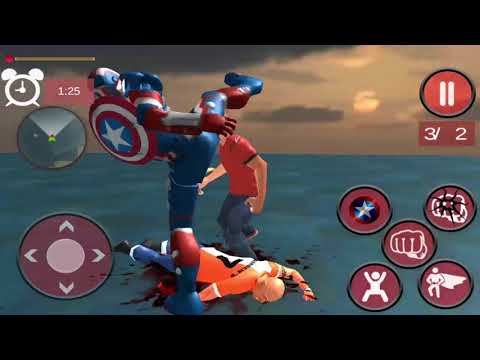 Flying Captain Superhero robot Crime City Battle - New Android Gameplay HD