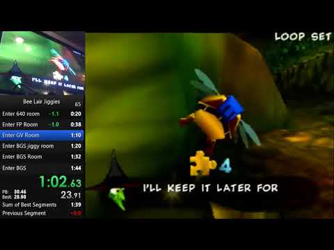 Banjo-Kazooie - "Bee Lair Jiggies" Split in 1:42.54
