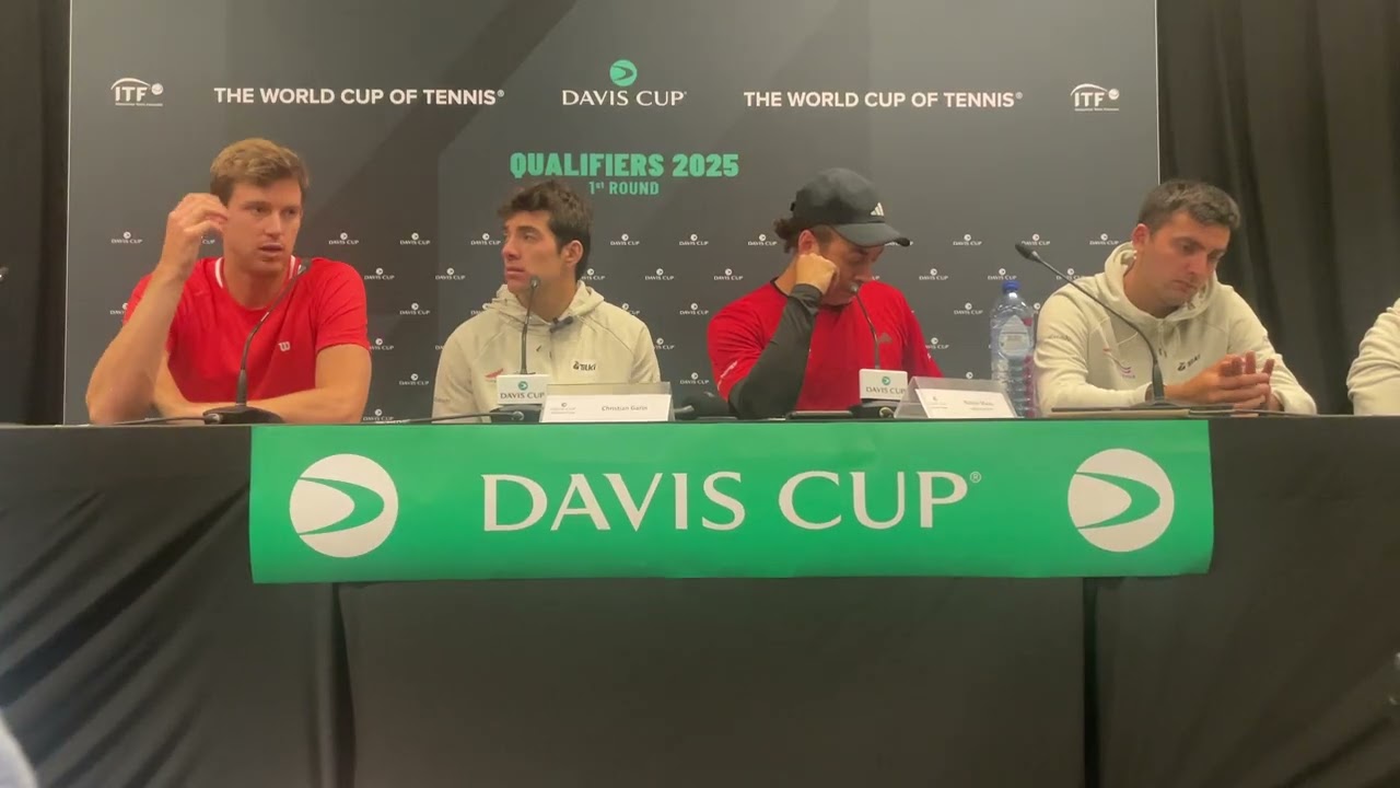 Conferencia Cristian Garin, Nicolás Massú, Nicolás Jarry y Tomás Barrios